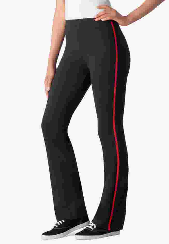Stretch Cotton Side-Stripe Bootcut Legging image number 0
