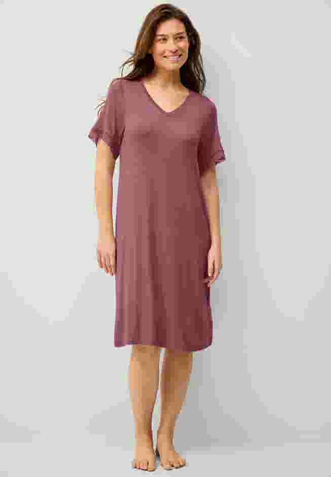 V-Neck Lace Trim Nightgown image number 0