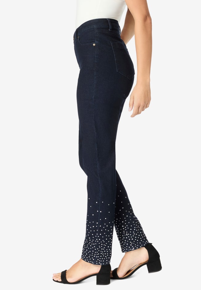 Invisible Stretch® Embellished Straight-Leg Iconic Jean image number null