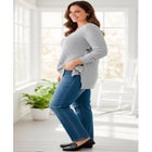 Side Button V-Neck Waffle Knit Sweater image number null