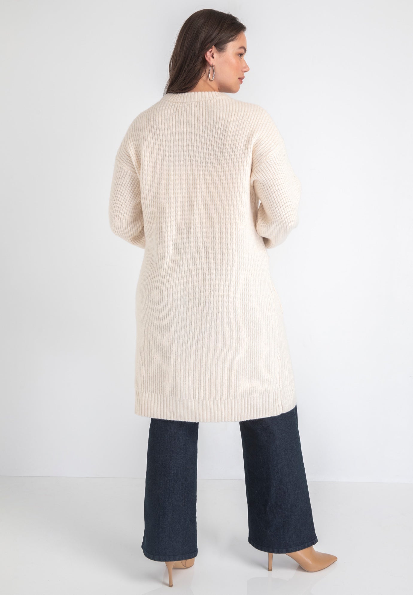 Midi-Length Button-Down Cardigan image number 1