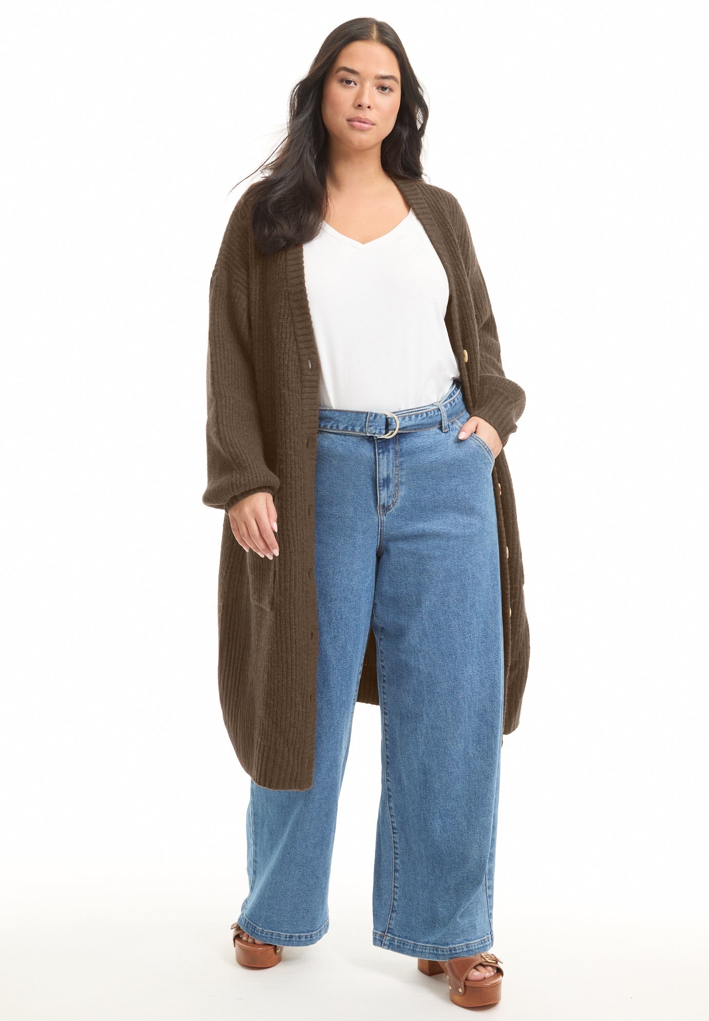 Midi-Length Button-Down Cardigan image number 0