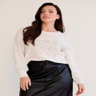 Long Sleeve Knit Lace Top image number null