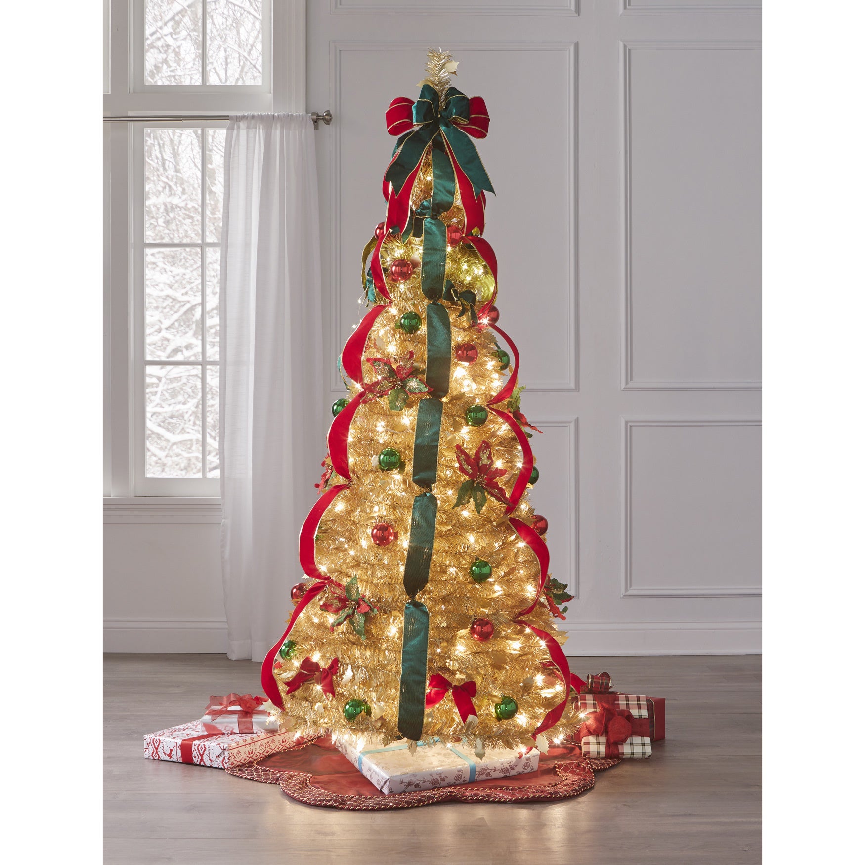 Fully Decorated Pre-Lit 6FT Pop-Up Christmas Tree image number 0