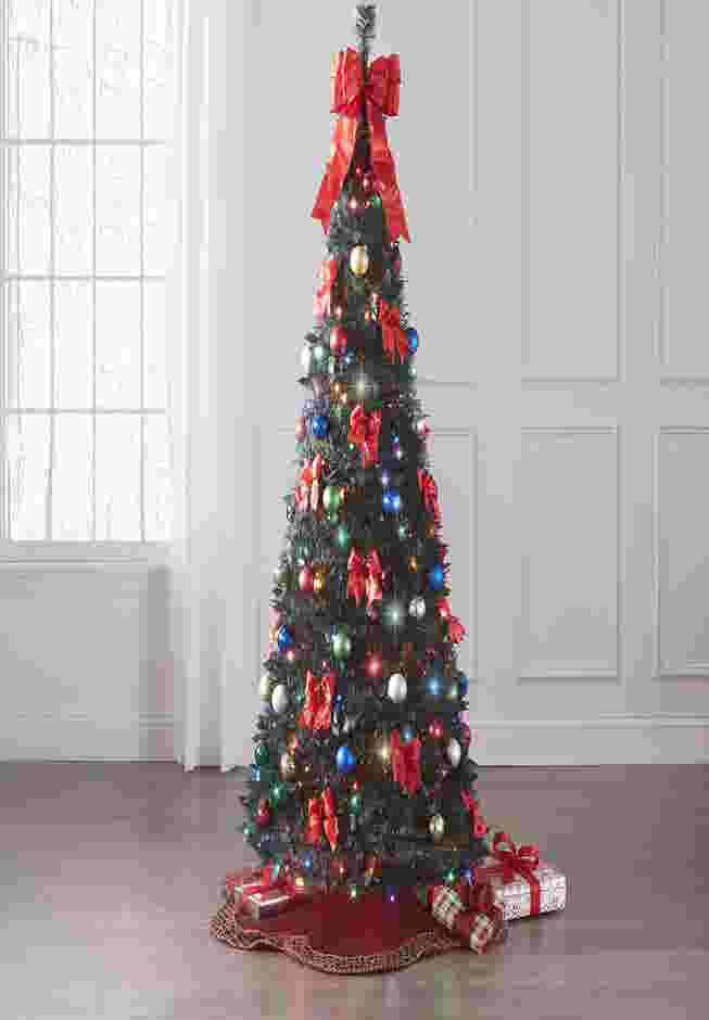 Fully Decorated Pre-Lit 7½’ Pop-Up Christmas Tree image number 0