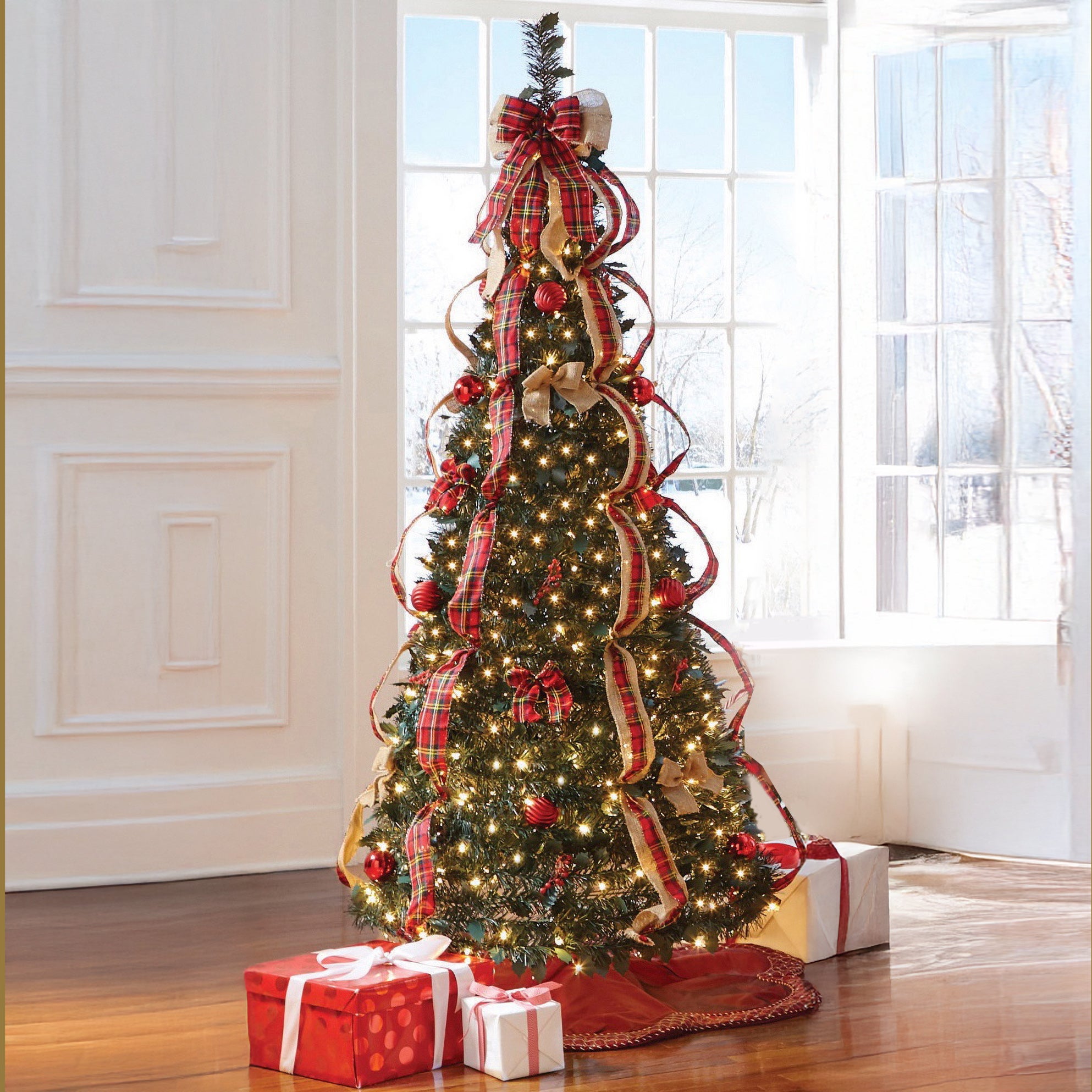 Fully Decorated Pre-Lit 7&frac12; Ft. Pop-Up Christmas Tree image number 0
