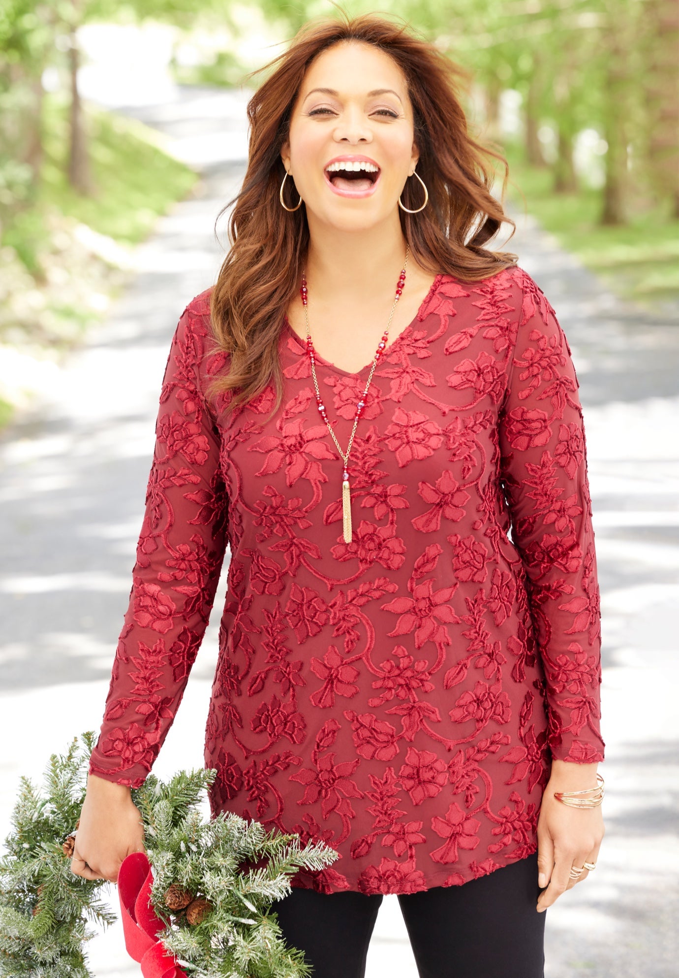 Flocked Mesh Tunic image number 1