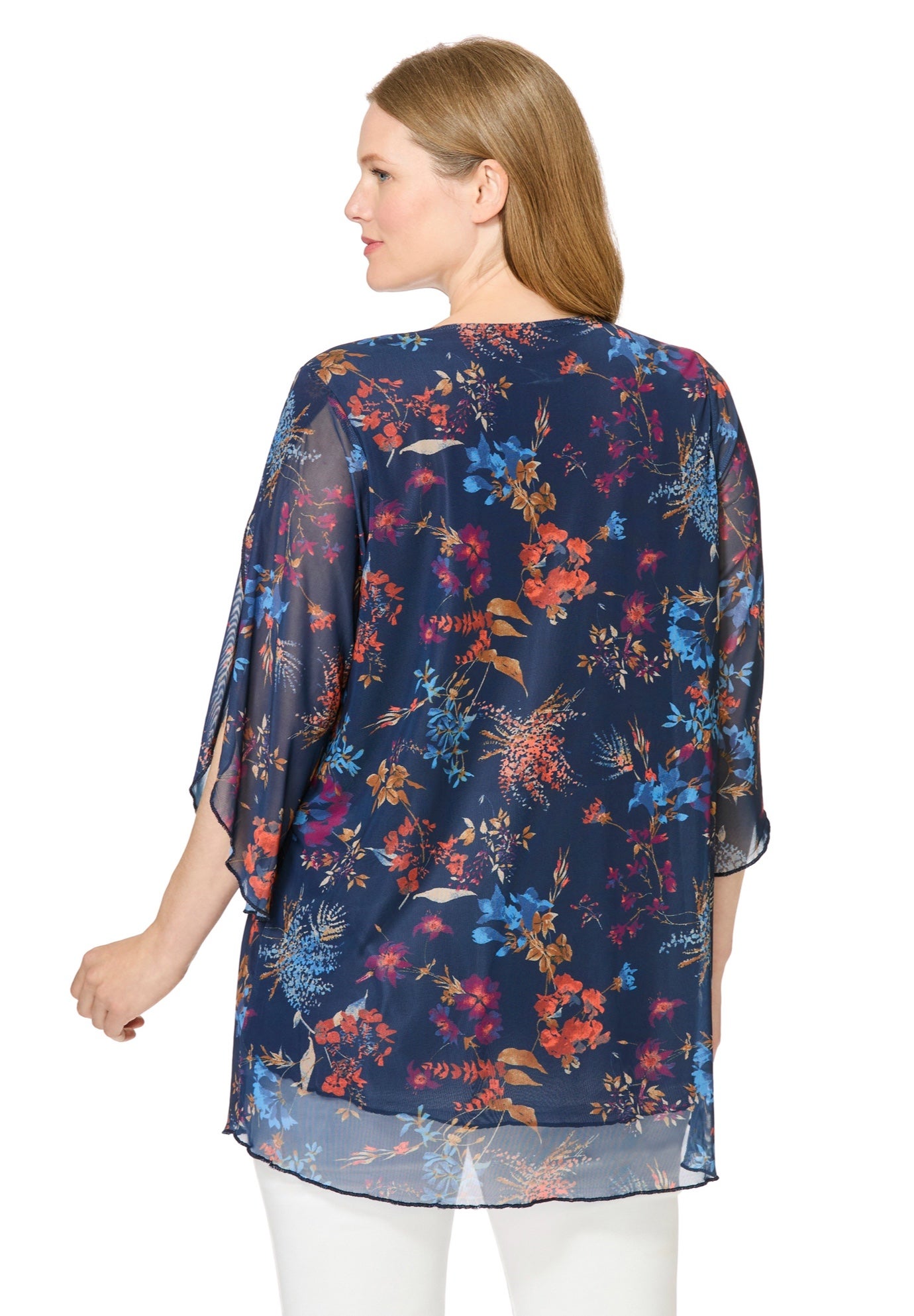 Miracle Mesh Tulip Three-Quarter Sleeve Tunic image number 1