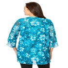 Miracle Mesh Tulip Three-Quarter Sleeve Tunic image number null