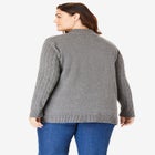 Cable Knit Half-Zip Pullover Sweater image number null