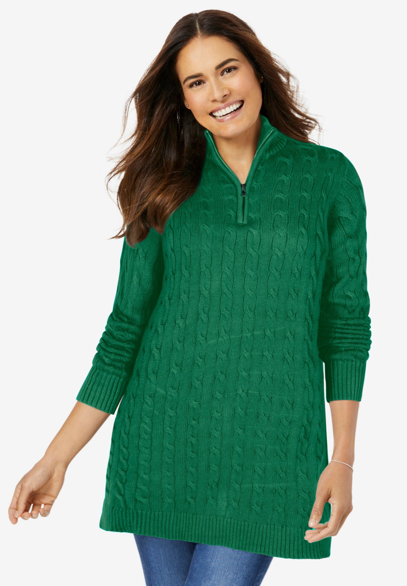 Cable Knit Half-Zip Pullover Sweater image number 0