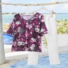 Ruffled Elbow-Sleeve Tunic image number null