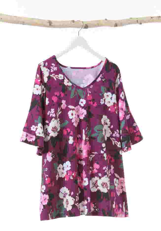 Ruffled Elbow-Sleeve Tunic image number 6