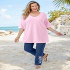 Ruffled Elbow-Sleeve Tunic image number null