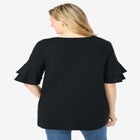 Ruffled Elbow-Sleeve Tunic image number null