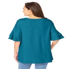 Ruffled Elbow-Sleeve Tunic image number null