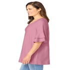 Ruffled Elbow-Sleeve Tunic image number null