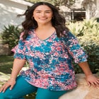 Ruffled Elbow-Sleeve Tunic image number null