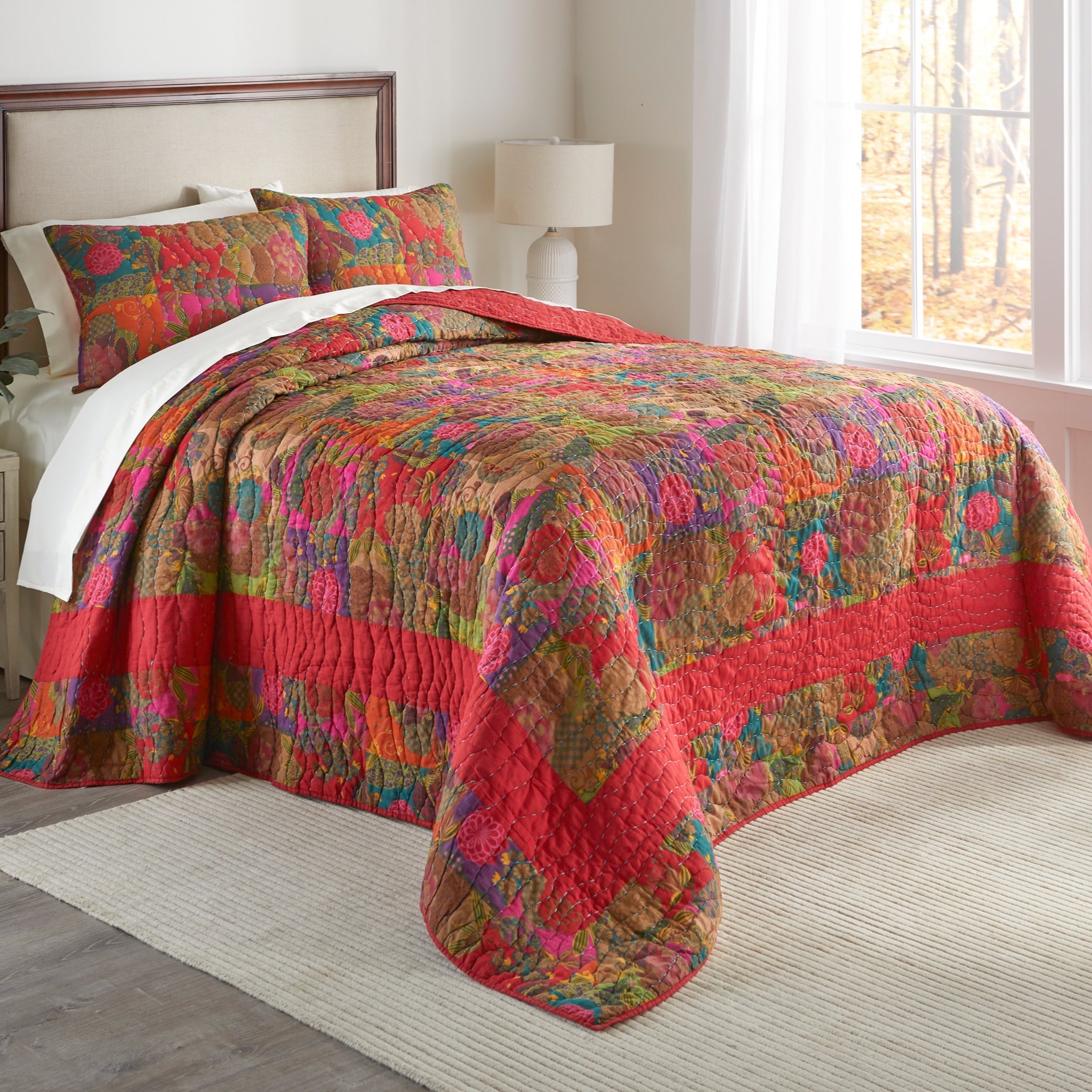 Floral Quilted Bedspread image number 0