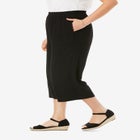 Pull-On Elastic-Waist Soft Capri image number null
