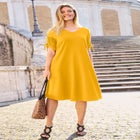 Tie Sleeve Midi Dress image number null