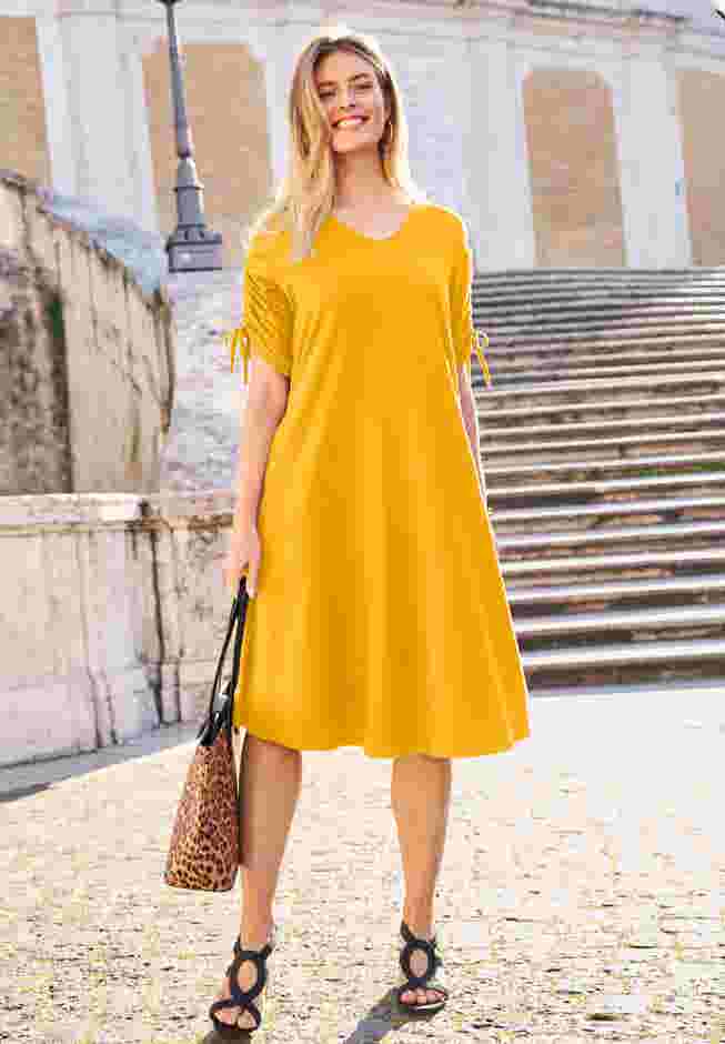 Tie Sleeve Midi Dress image number 0