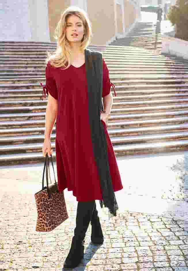 Tie Sleeve Midi Dress image number 1