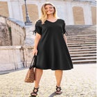 Tie Sleeve Midi Dress image number null