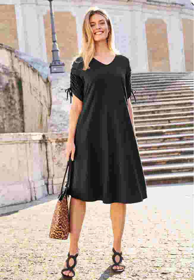 Tie Sleeve Midi Dress image number 0