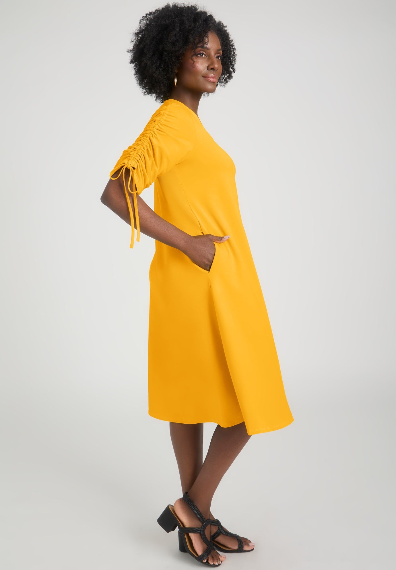 Tie Sleeve Midi Dress image number 3
