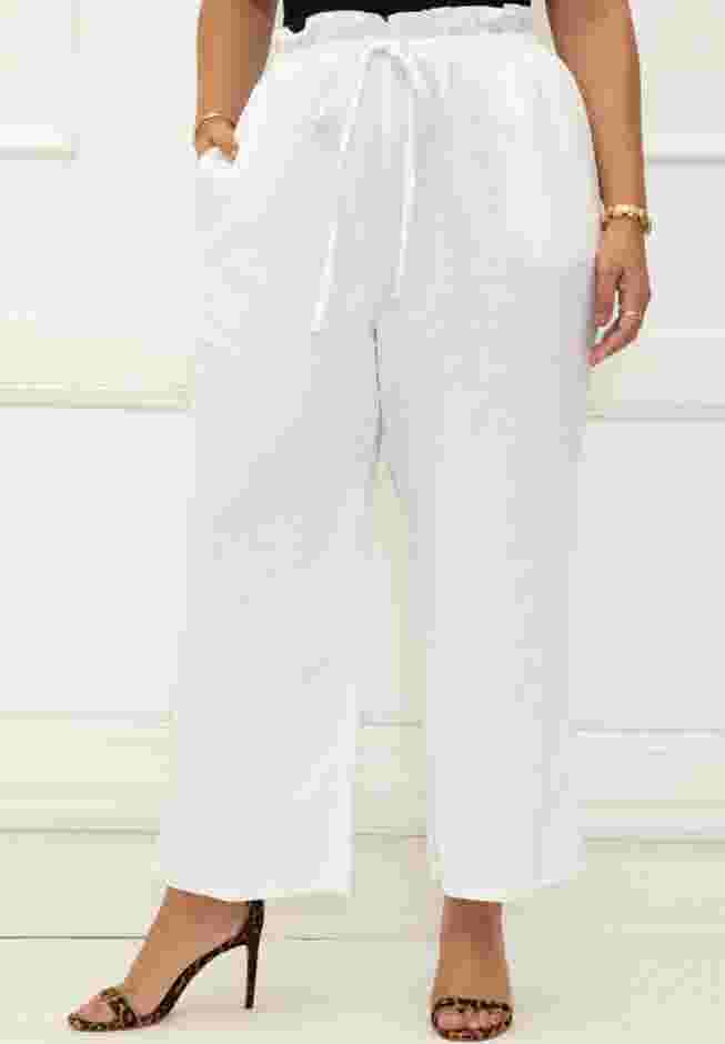 ELOQUII Elements Paperbag Waist Wide Leg Pants image number 0