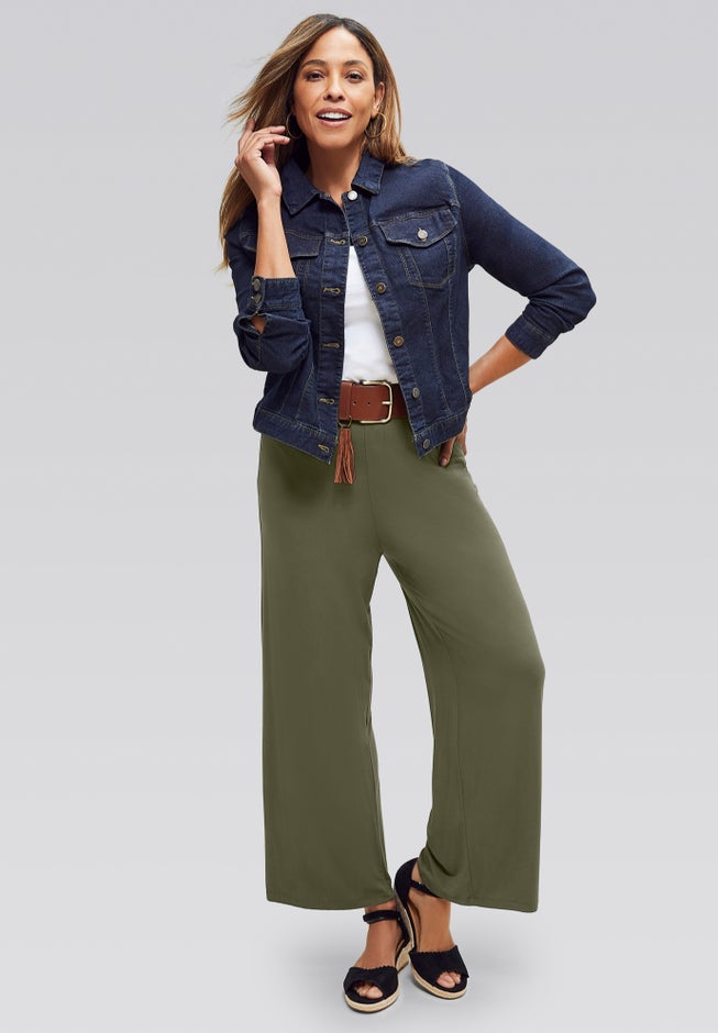Everyday Stretch Knit Wide Leg Pant image number 2