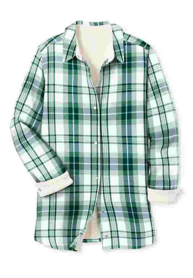 Fleece Flannel Snap-Front Shirt image number 7