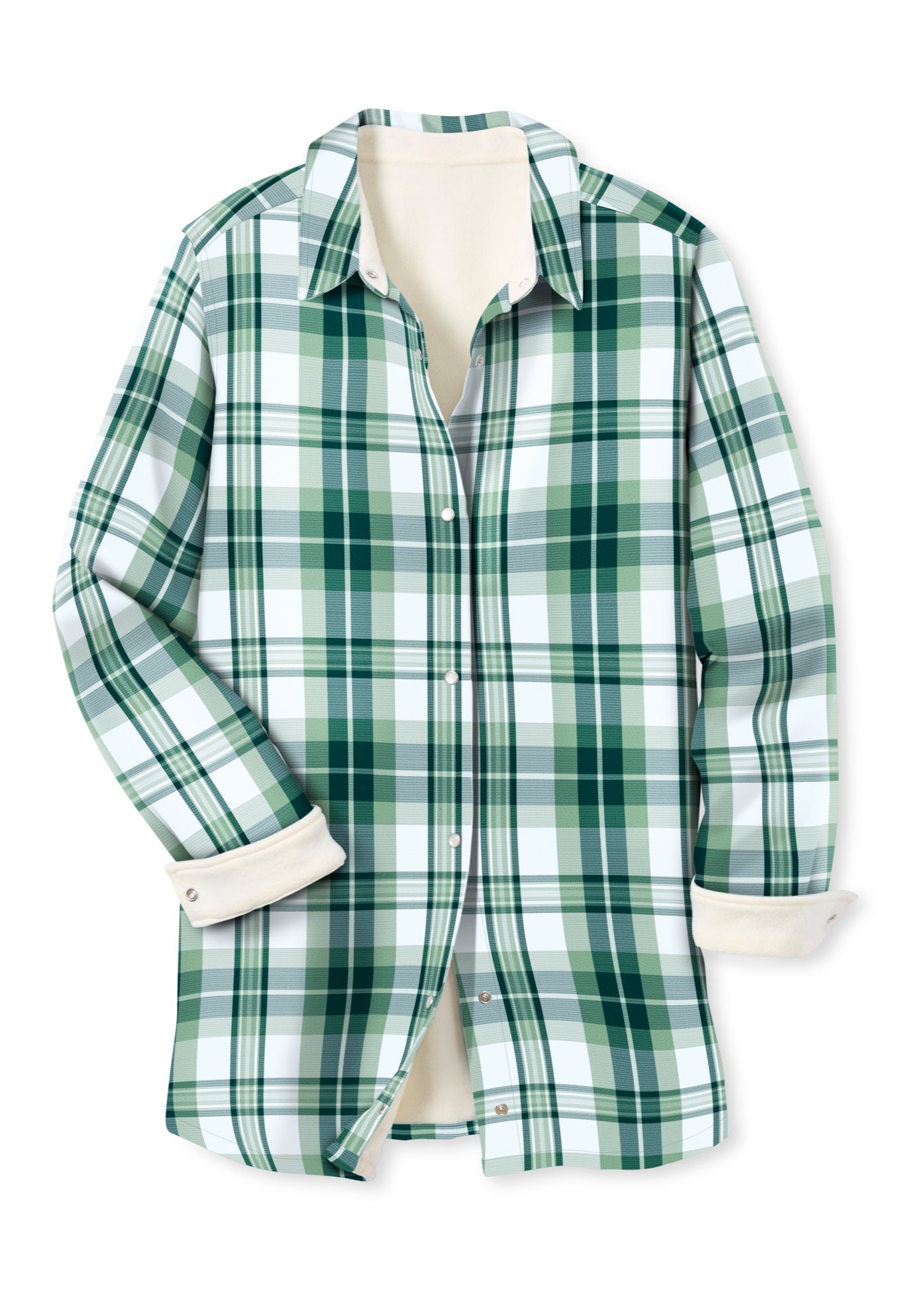 Fleece Flannel Snap-Front Shirt image number 1