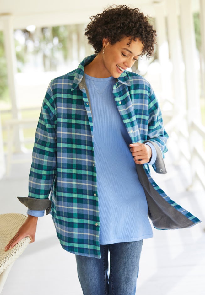 Fleece Flannel Snap-Front Shirt image number 0