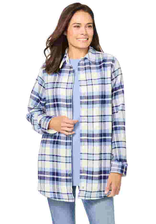 Fleece Flannel Snap-Front Shirt image number 2