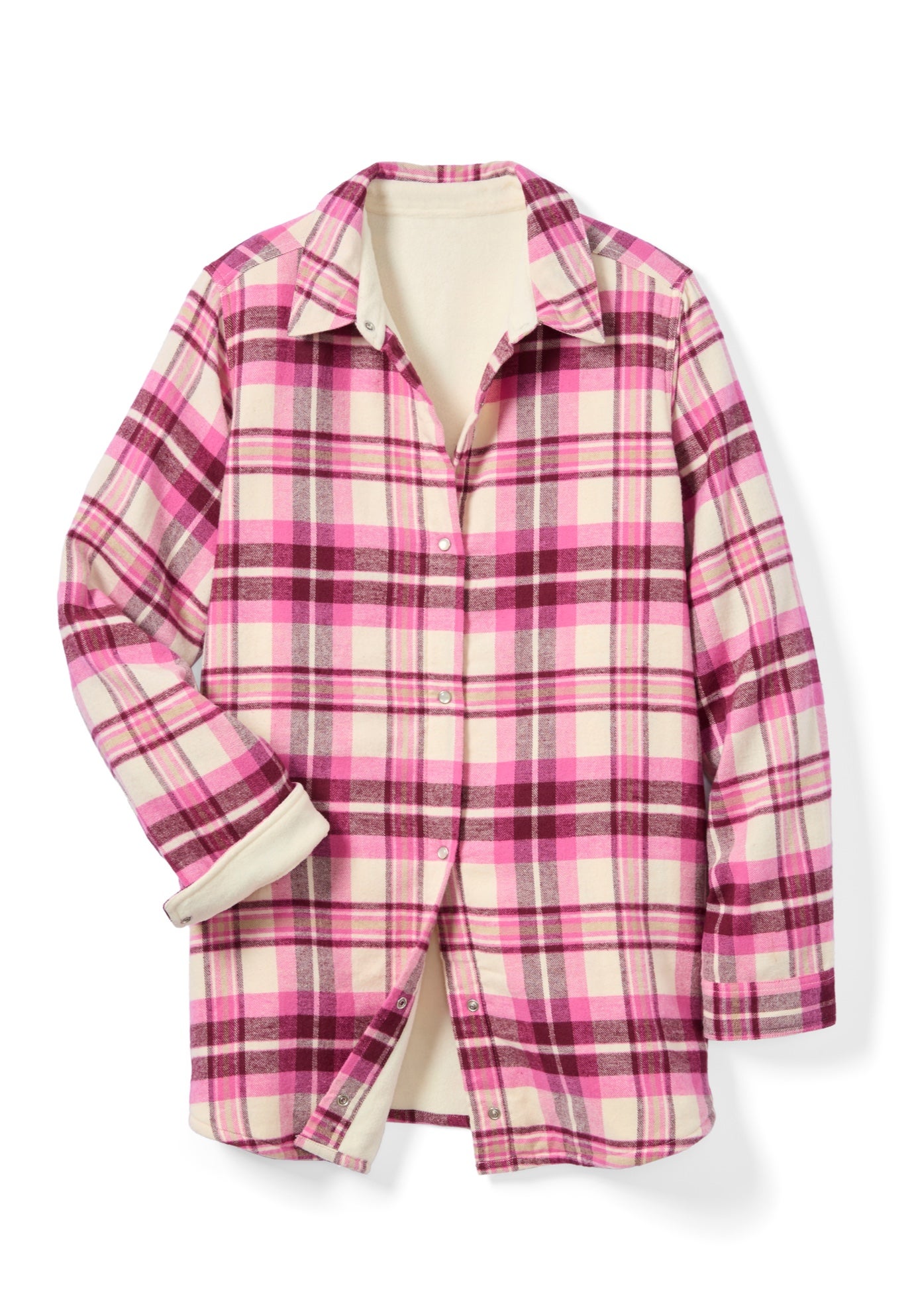 Fleece Flannel Snap-Front Shirt image number 4