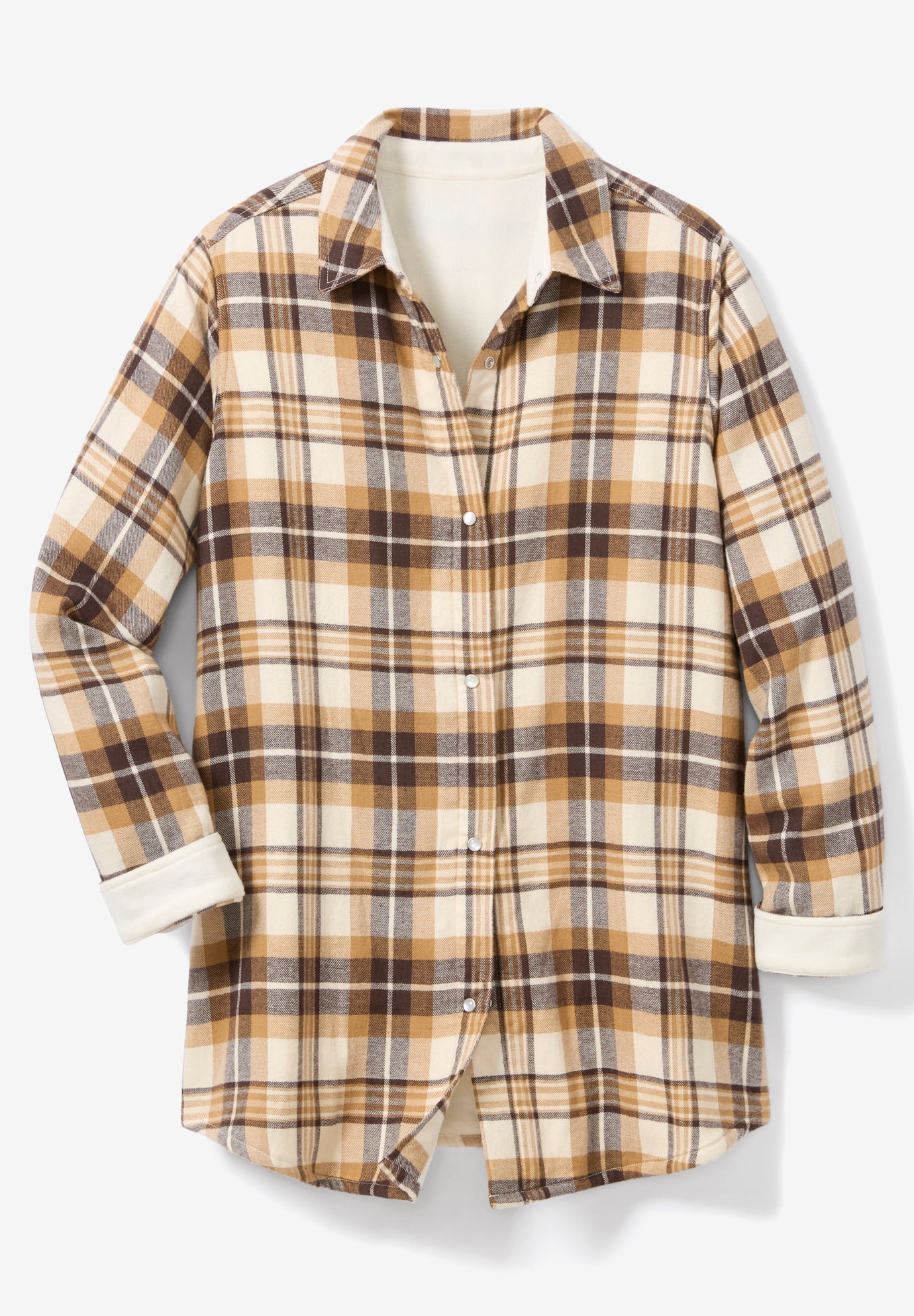 Fleece Flannel Snap-Front Shirt image number 3