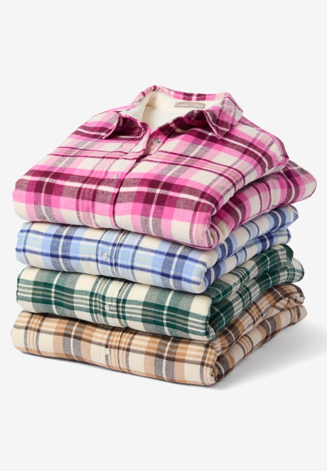 Fleece Flannel Snap-Front Shirt image number 4