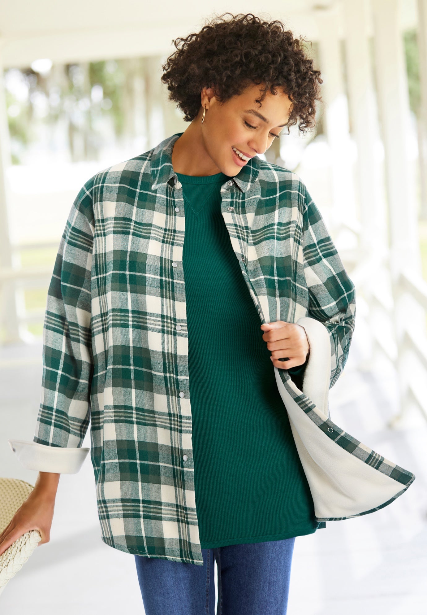 Fleece Flannel Snap-Front Shirt image number 0