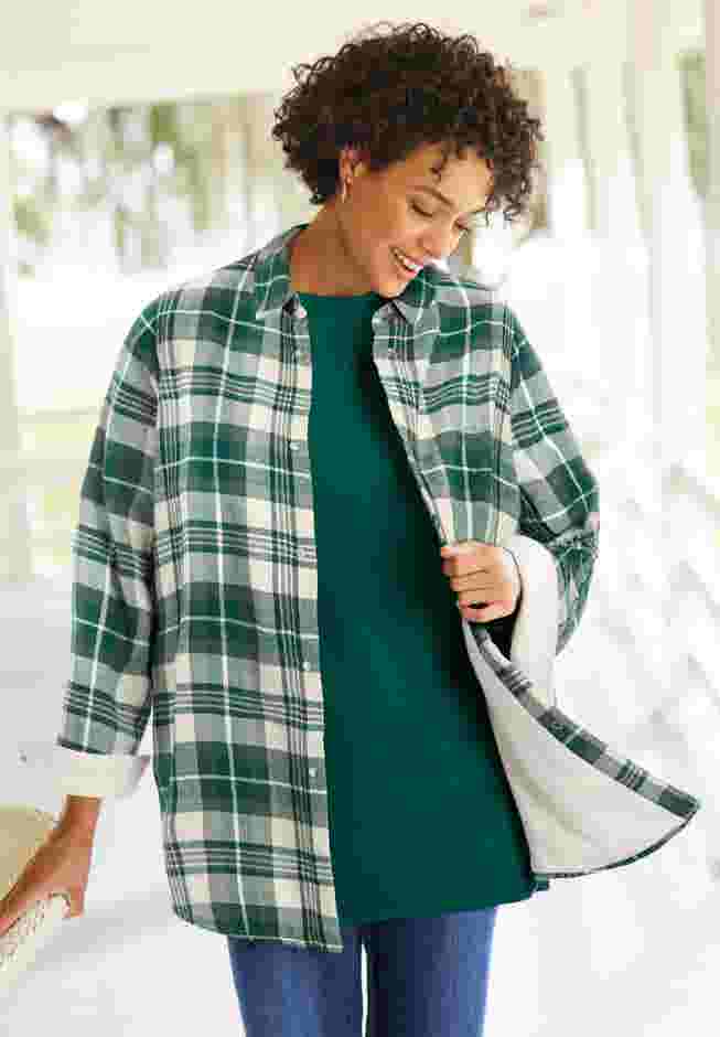 Fleece Flannel Snap-Front Shirt image number 0