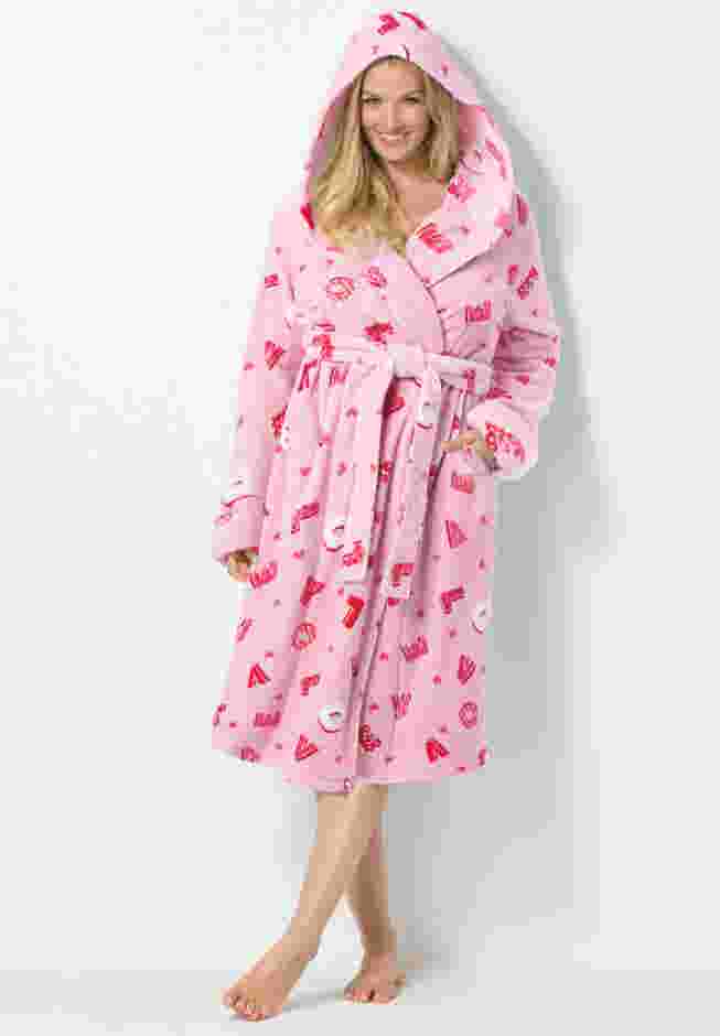 Dreams & Co® Plush Hooded Wrap Robe image number 3
