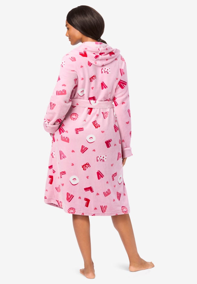 Dreams & Co® Plush Hooded Wrap Robe image number 1