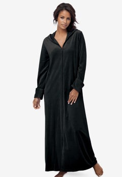 Dreams & Co&reg; Hooded Velour Robe