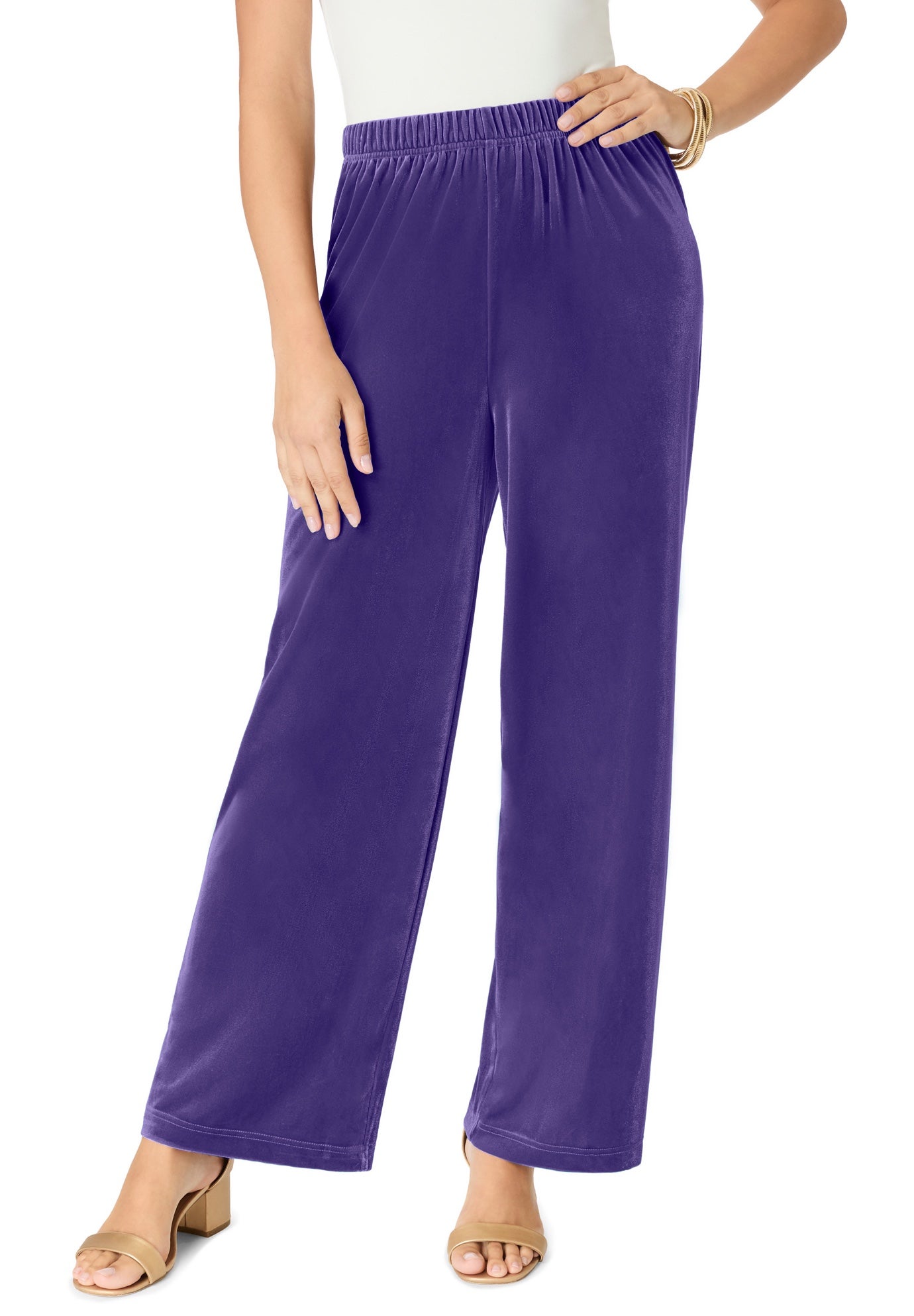 Wide Leg Velour Pant image number 0