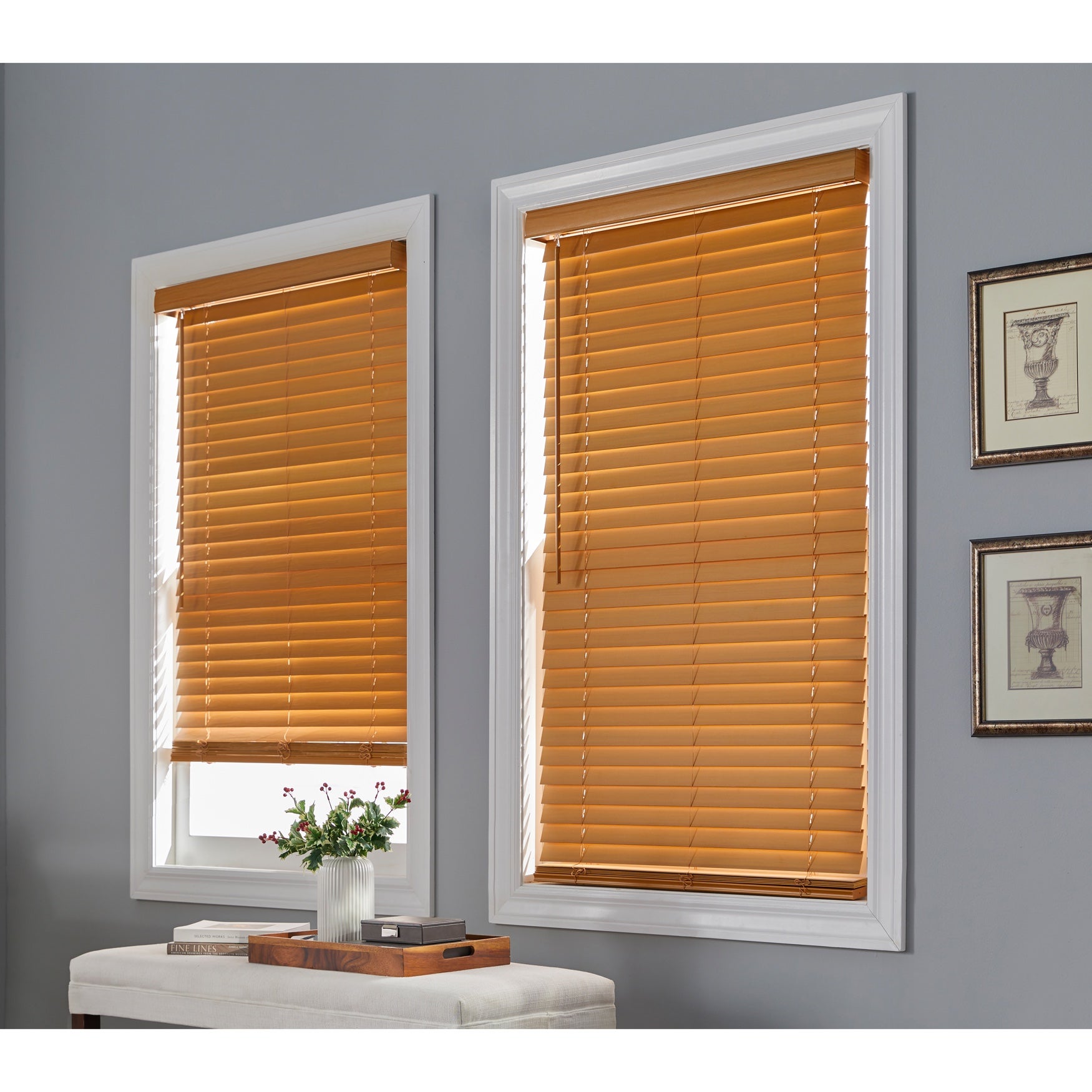 2" Faux Wood Cordless Blinds image number 0