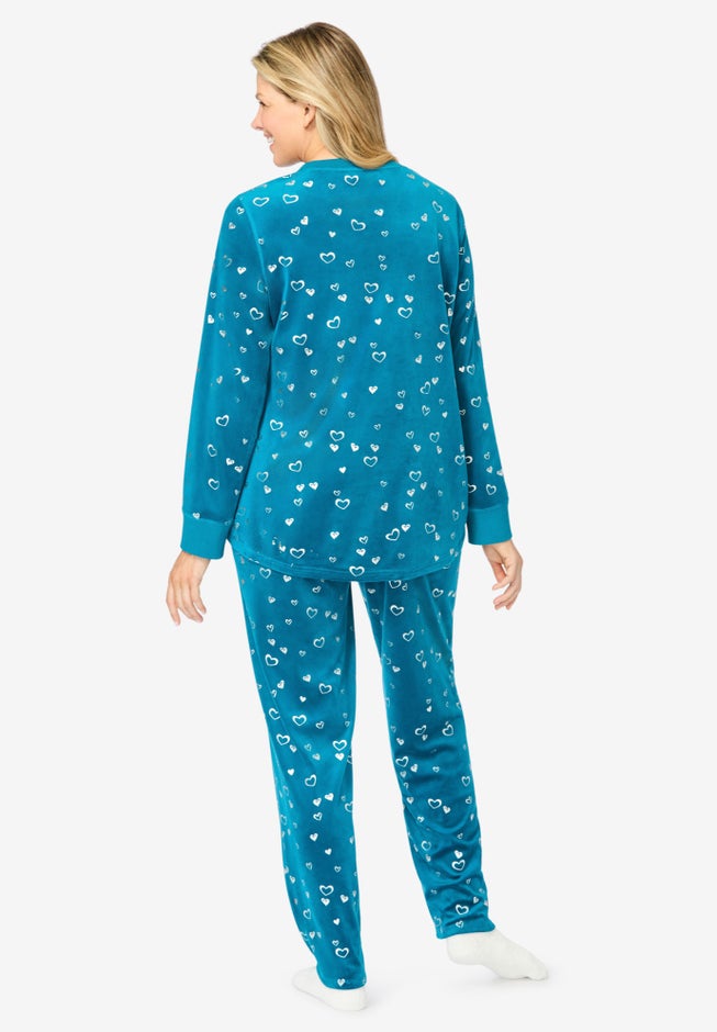 Dreams & Co. ® Velour Pajama with FREE Fuzzy Socks image number 1