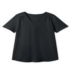 Short-Sleeve V-Neck Shirred Tee image number null