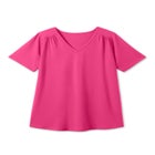 Short-Sleeve V-Neck Shirred Tee image number null