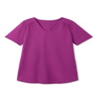Short-Sleeve V-Neck Shirred Tee image number null